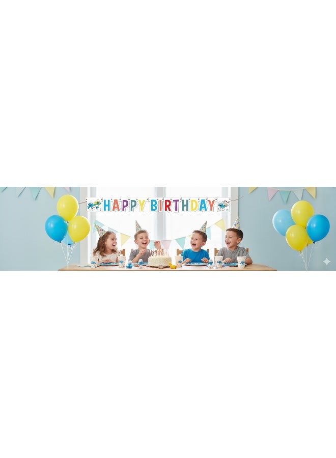 Ciao Smurfs Happy Birthday Garland Banner – 210 cm Colorful Cardboard Party Decoration for Kids’ Birthday Celebrations - Image 3