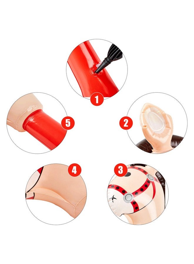 Gejoy 3 Pieces Inflatable Stick Horse Inflatable Horsehead Stick for Theme Party Decoration, 37 Inches - Image 3