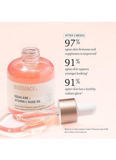BIOSSANCE Biossance Squalane + Vitamin C Rose Oil，Facial Oil to Visibly Brighten, Hydrate, Firm and Reveal Radiant Skin 30ml  - Image 5