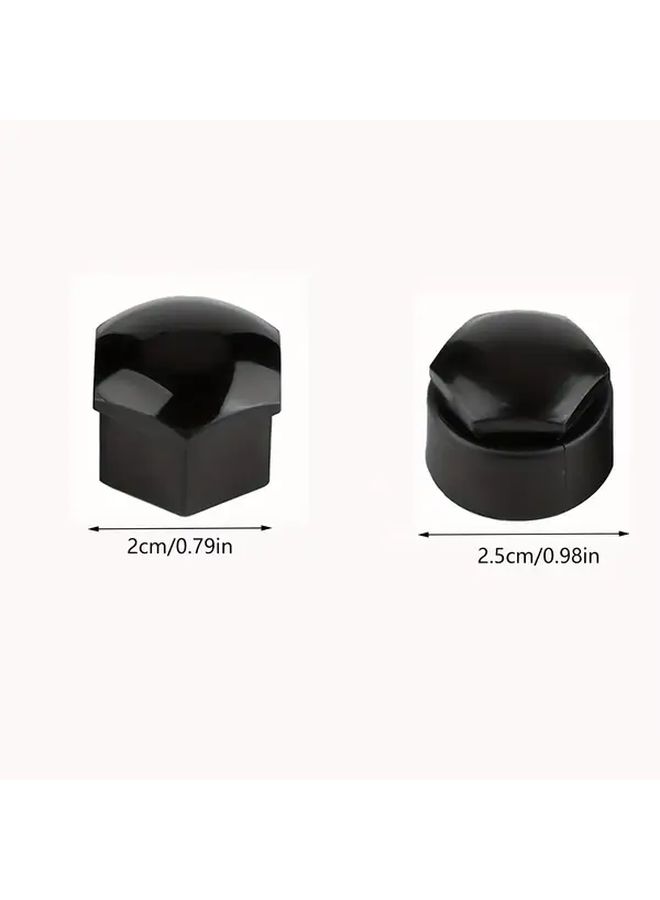 Set Of 20 Black Wheel Bolt Nut Cap Covers With Removal Tool - Image 2