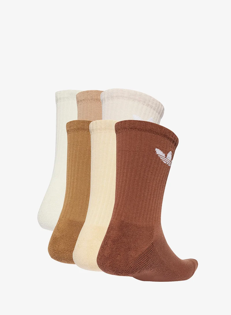 adidas Originals 6 Pack Trefoil Cushion Crew Socks