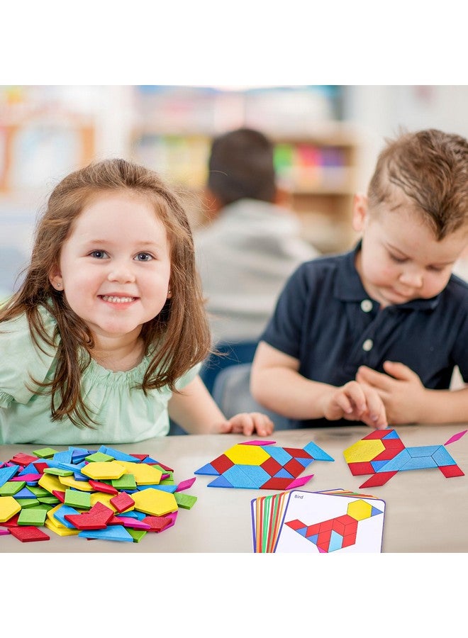 3 otters 3 قناديل خشبية على شكل حيوانات للطفل، لغز تانغرام هندسي مع بطاقات نشاط، 150 قطعة لعبة تعليمية - Image 4