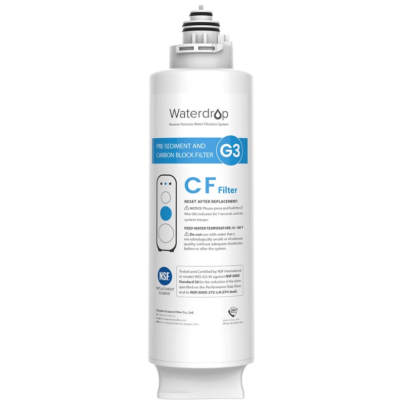 Waterdrop G3N1CF Filter Replacement for Waterdrop G3W G3P600 G3P800 Reverse Osmosis System 6month Lifetime - Image 2