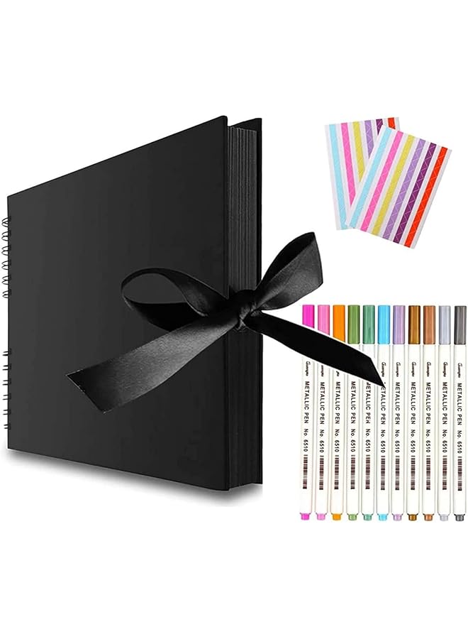 The Bros Photo Album, Wedding Guest Book, DIY Handmade Album Anniversary Travel Memory Scrapbooking with Accessory Kit, Kraft Paper Photo Album for Wedding Valentines Day - Image 1