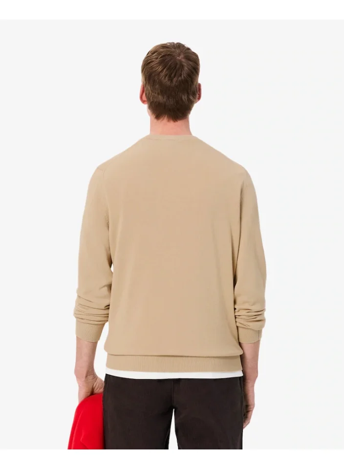 لاكوست كنزة بياقة على شكل حرف  أحادية اللون