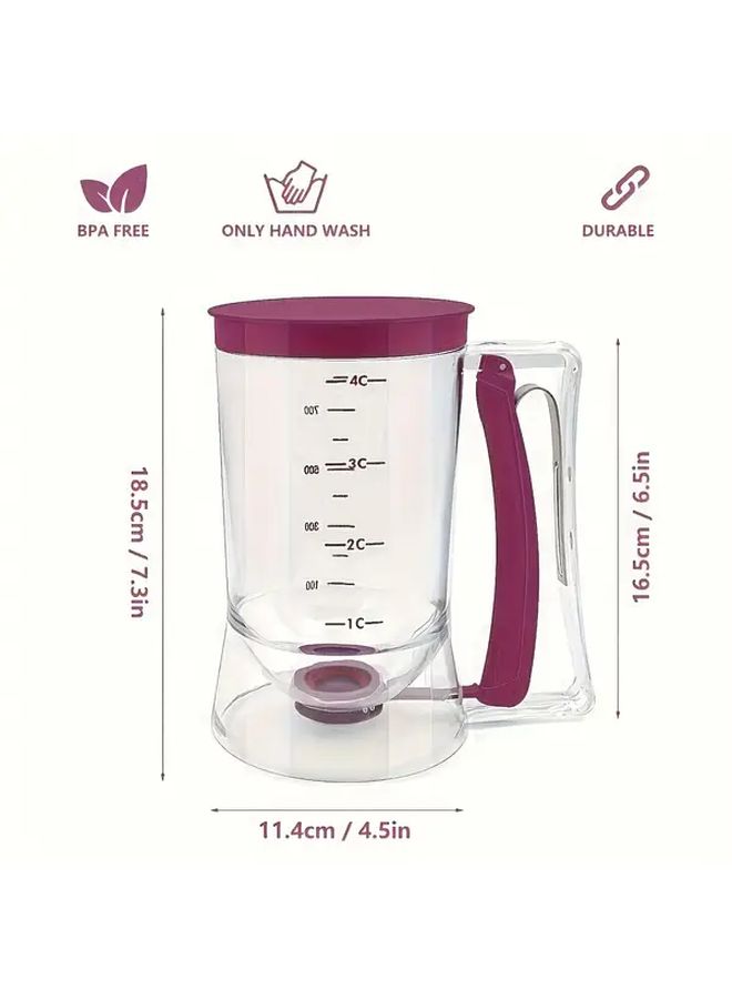 Purple Pastry Dough Batter Dispenser With Measurement Markings Easy Clean One Touch Operation - Image 3