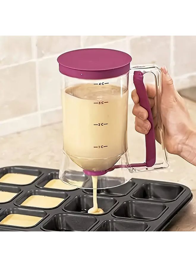Purple Pastry Dough Batter Dispenser With Measurement Markings Easy Clean One Touch Operation - Image 2