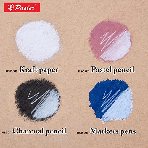 Pasler® white charcoal pencils set - 3 pcs Sketch Highlight white pencils for drawing, sketching, shading, blending - Image 5