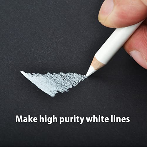 Pasler® white charcoal pencils set - 3 pcs Sketch Highlight white pencils for drawing, sketching, shading, blending - Image 3