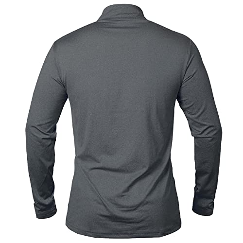 MANSDOUR Men's Active Sports Shirt 1/4 Zip Performance Long Sleeve Workout Running T Shirt Pullover Tops Dark Grey - Image 3