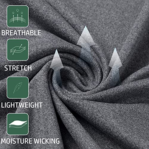MANSDOUR Men's Active Sports Shirt 1/4 Zip Performance Long Sleeve Workout Running T Shirt Pullover Tops Dark Grey - Image 5