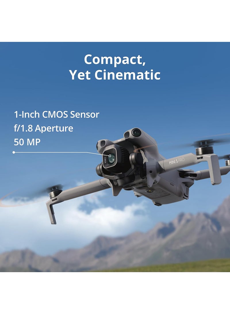 dji Mini 5 Pro, UAE Version with official warranty support, Foldable Drone with Camera, 1-Inch CMOS, Omnidirectional Obstacle Sensing, ActiveTrack 360°, 225° Gimbal Rotation, 20km Transmission, 4K Drone for Beginners - MOIAT Certified - Image 4