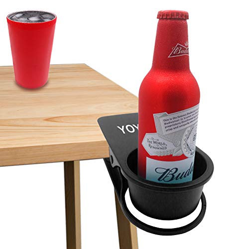 YOY Drink Cup Holder Clip - Table Desk Side Water Glass Beer Bottle Beverage Soda Coffee Mug Holder Cup Saucer Clip Design for Home Office, Black - Image 5