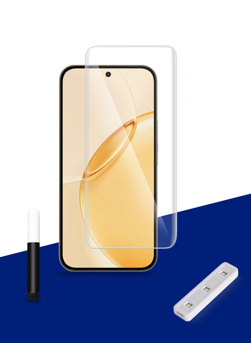 Wtech Realme 16 Pro+ / 16 Pro Plus 5G 2026 Premium Curved Edges UV Full Glue Full Cover Tempered Glass Screen Protector (MSGUCN) - Clear - Image 1