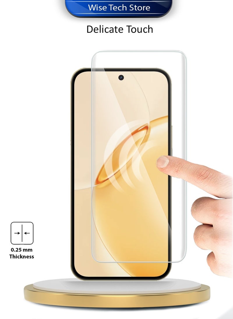Wtech Realme 16 Pro+ / 16 Pro Plus 5G 2026 Premium Curved Edges UV Full Glue Full Cover Tempered Glass Screen Protector (MSGUCN) - Clear - Image 2