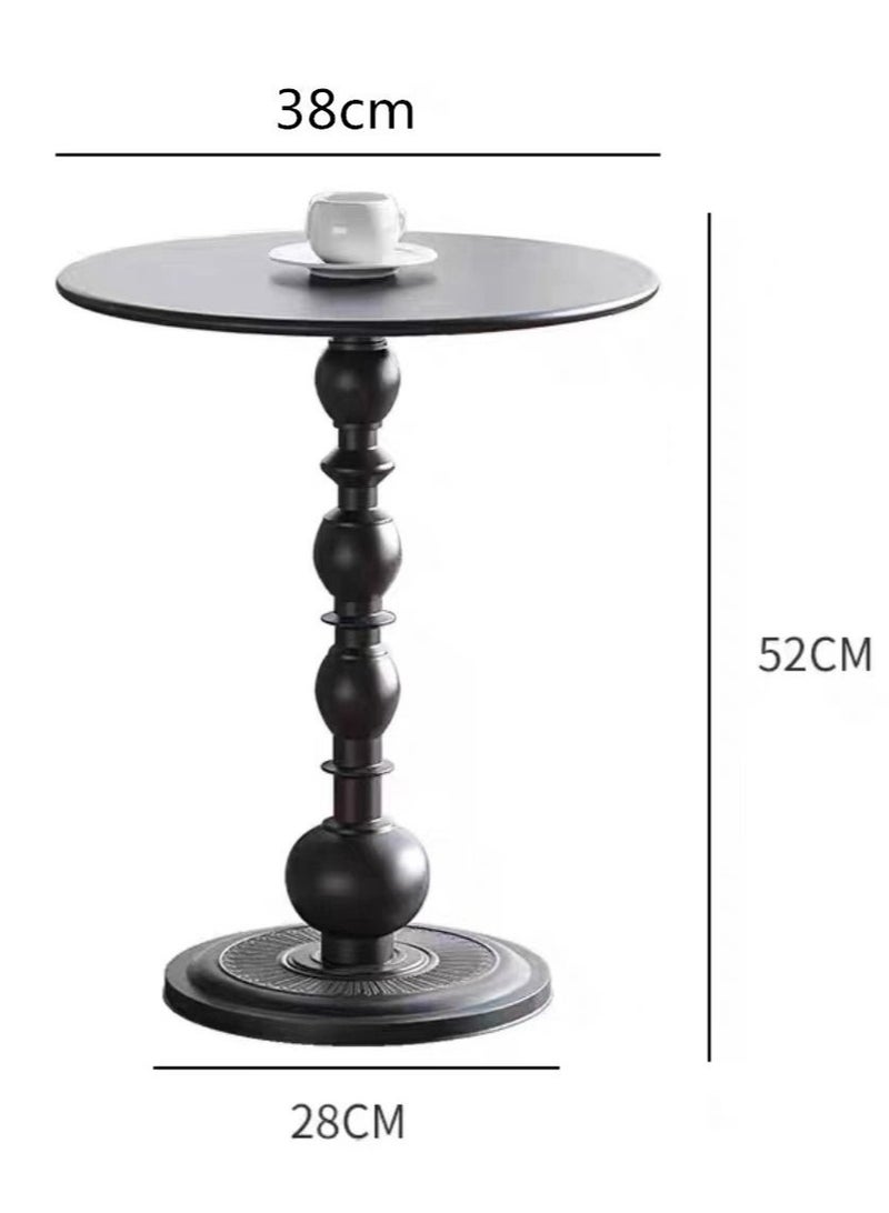 WALALLA Nordic Sofa Side Cabinet Living Room Home Small Coffee Table Modern Minimalist Corner, Metal Iron Outdoor Round Table Weather Resistant Anti-Rust Outdoor End Table 52X38X28 Cm - Image 4