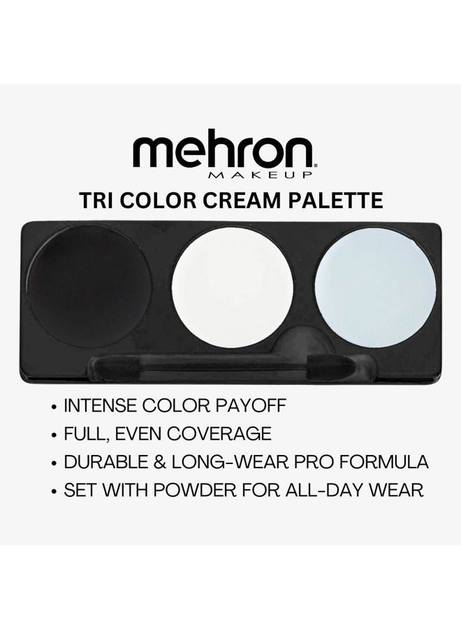 mehron Makeup Tri-Color Character Makeup Palette | Halloween, Special Effects and Theater Cream FX Palette | Face Paint .7 oz (20 g) (Skeleton)  - Image 2