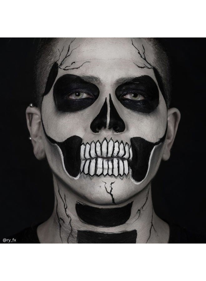 mehron Makeup Tri-Color Character Makeup Palette | Halloween, Special Effects and Theater Cream FX Palette | Face Paint .7 oz (20 g) (Skeleton)  - Image 3