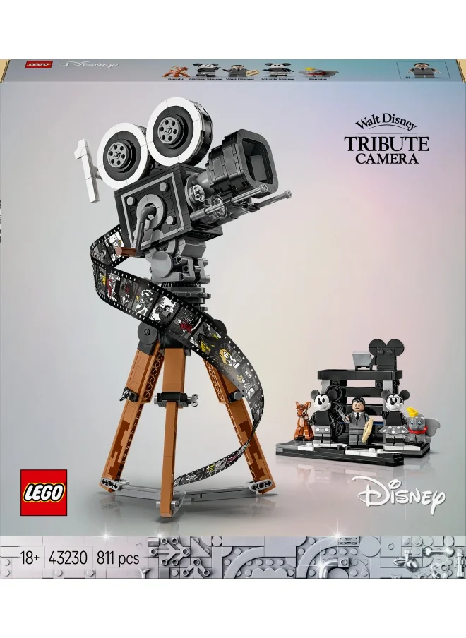 ليغو LEGO Disney Walt Disney Tribute Camera, Memorabilia Set for Adults with Mickey and Minnie Mouse Minifigures, plus Bambi & Dumbo Figures, Collectible Gifts for Women and Men 43230