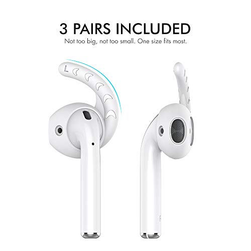 AhaStyle 3 Pairs AirPods Ear Hooks Cover Silicone Accessories Compatible with Apple AirPods and EarPods Headphones(Milk White) - Image 3