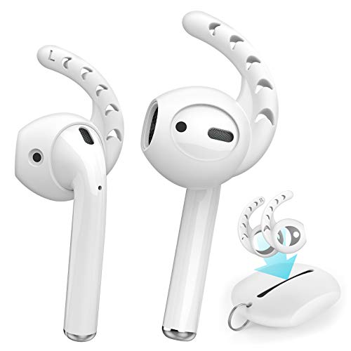 AhaStyle 3 Pairs AirPods Ear Hooks Cover Silicone Accessories Compatible with Apple AirPods and EarPods Headphones(Milk White) - Image 1