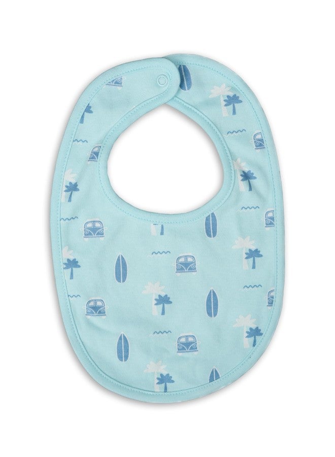 Kidbea Organic Cotton Baby Bib, Adjustable Snap Closure Soft Absorbent Feeding Bibs Apron for Newborns & Infants Child With Cute Prints | Reusable Baby Essential (Pack of 3) - Image 3
