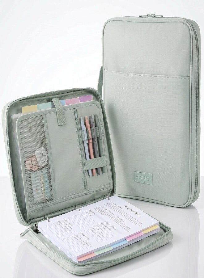 ZICOTO Sturdy 3 Ring Zipper Binder with Strap for School - Beautiful 1 Inch Zip Up Binder with 5-Tab Dividers Holds 420 Sheets, Books & Laptop - Easy to Carry Trapper Keeper Made of Premium Fabrics - Image 1