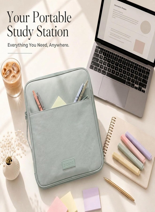 ZICOTO Sturdy 3 Ring Zipper Binder with Strap for School - Beautiful 1 Inch Zip Up Binder with 5-Tab Dividers Holds 420 Sheets, Books & Laptop - Easy to Carry Trapper Keeper Made of Premium Fabrics - Image 5