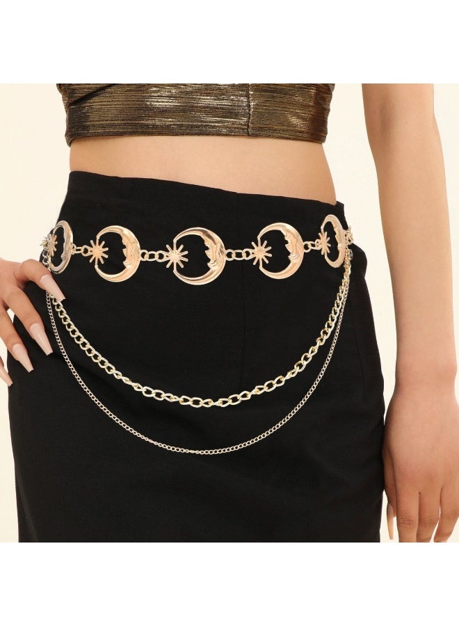 ILovhaprty Gold Metal Multilayer Chain Belt for Women – Fashion Chain Belts for Dress Adjustable Boho Vintage Waist Chain for Dress - Image 4