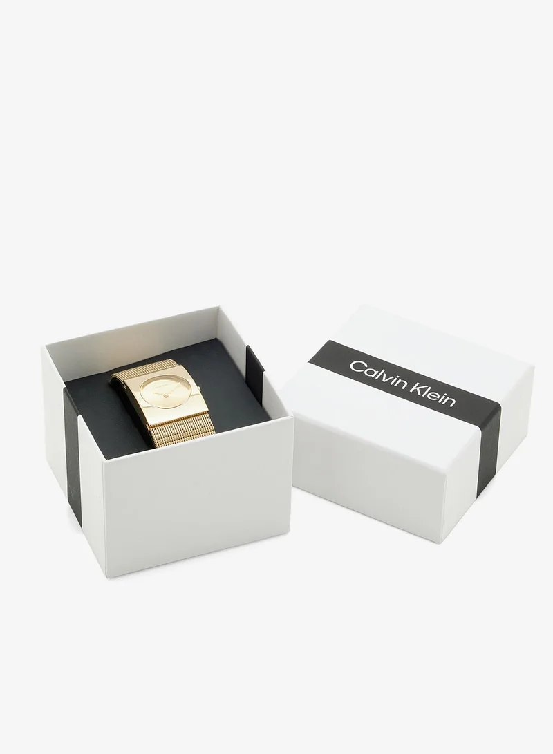 Calvin Klein  2-Hand CK Pulse Collection Quartz Movement Watch For Women With Gold-Tone Stainless Steel Mesh Bracelet - 25100062 for Women | Best Price UAE