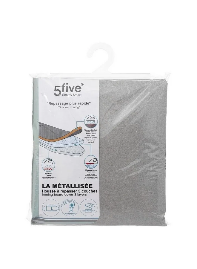 Five Simply Smart 3-Layer Ironing Board Cover Light Grey 128-135 x 45-48 cm 186114