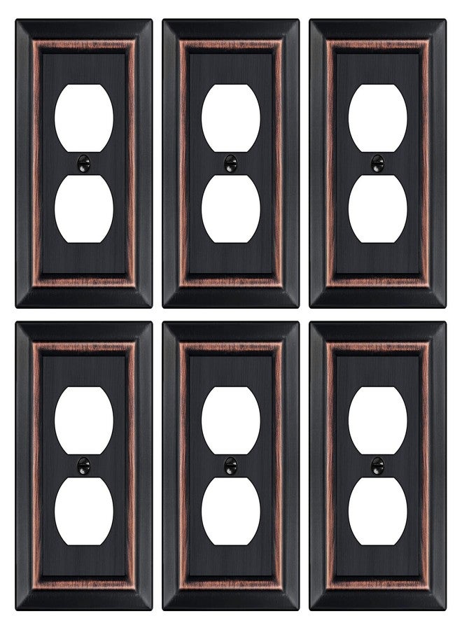 Dyekou Metal Wall Plate for Electrical Outlets, Decorative Aged Bronze Switch Plates Outlet Cover, Light Switch Cover Plate, 1-Gang Wall Plates (Duplex Outlet, 6 Pack) - Image 1
