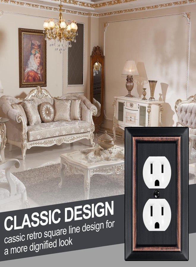 Dyekou Metal Wall Plate for Electrical Outlets, Decorative Aged Bronze Switch Plates Outlet Cover, Light Switch Cover Plate, 1-Gang Wall Plates (Duplex Outlet, 6 Pack) - Image 5