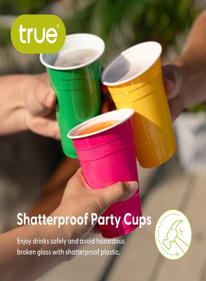 True Party Plastic Cups, Disposable Cup for Beers, Cocktails, Sodas, Water, Beverages, Smoothies, Iced Tea, Juices, 16 oz, Set of 24, Multicolor - Image 5