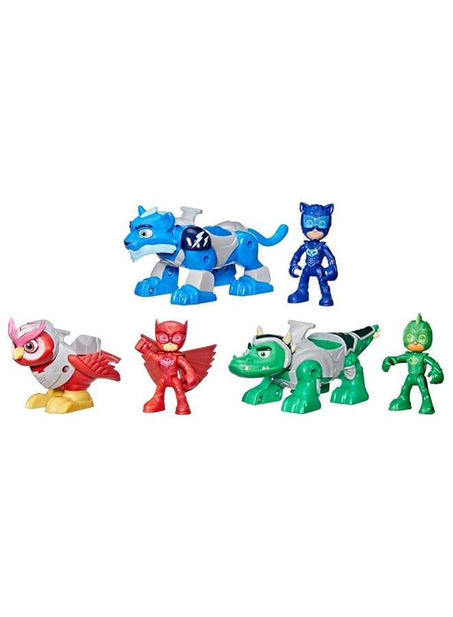 بي جيه ماسكس مجموعة لعبة أنيمال باور هيرو ثلاثية أنيمال للأطفال من عمر 3 سنوات فما فوق، مكونة من 3 شخصيات متحركة و3 سيارات - Image 2