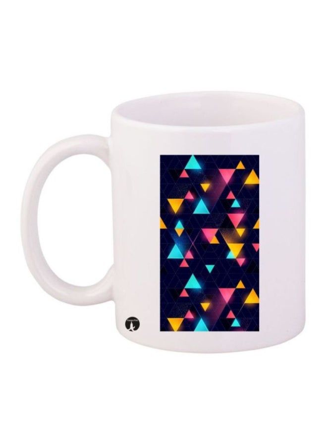 RKN Triangle Printed Mug White/Blue/Pink - Image 1