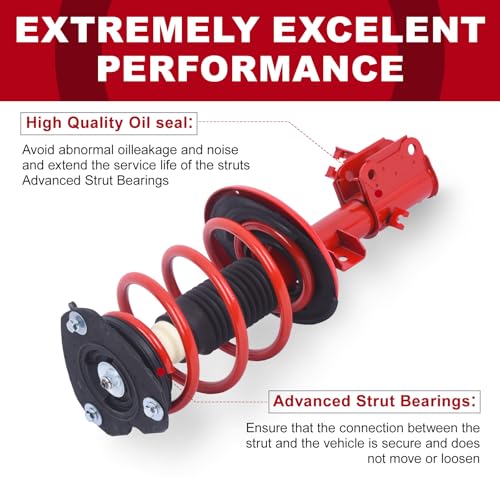 TOPAZ 172393 172392 Front Complete Struts Shock Absorber Assembly Compatible with Nissan Altima 2007-2012 3.5L V6, Nissan Altima 2007-2013 2.5L L4 - Image 5