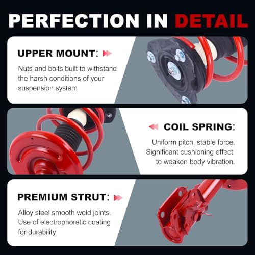 TOPAZ 172393 172392 Front Complete Struts Shock Absorber Assembly Compatible with Nissan Altima 2007-2012 3.5L V6, Nissan Altima 2007-2013 2.5L L4 - Image 4