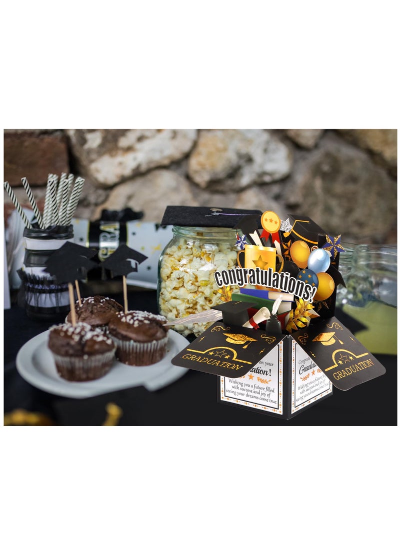 SOLARAE 3D Graduation Pop-Up Card with Envelope - Congratulations Greeting Card for Graduates - Perfect Notecard for Celebrating Achievements - Image 5