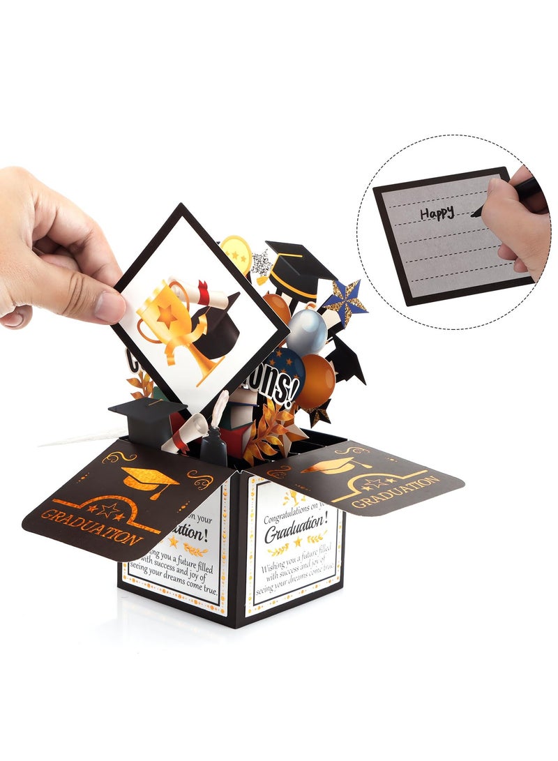 SOLARAE 3D Graduation Pop-Up Card with Envelope - Congratulations Greeting Card for Graduates - Perfect Notecard for Celebrating Achievements - Image 3