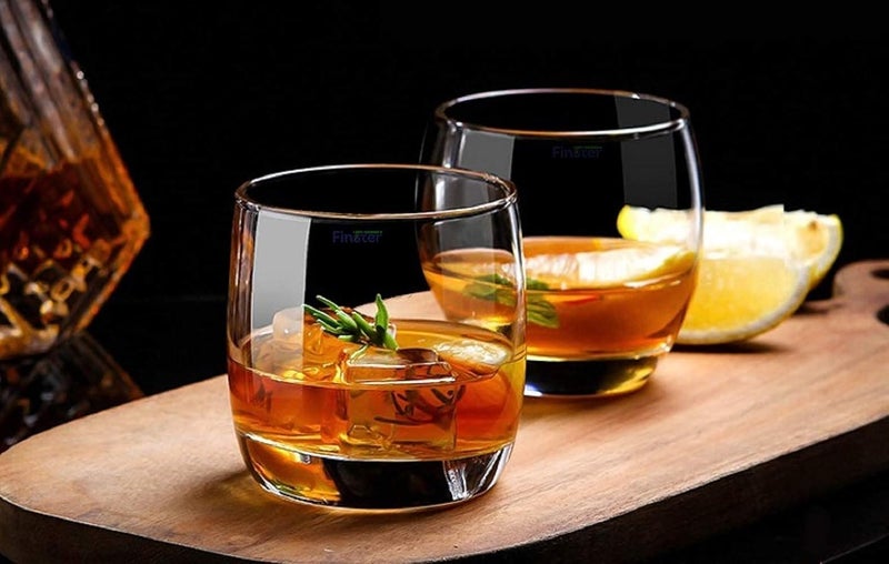 FINSTER Crystal Round Water GlassJuice Glass Set of 6270ML Tumbler Cocktail Mocktail Glasses - Image 2