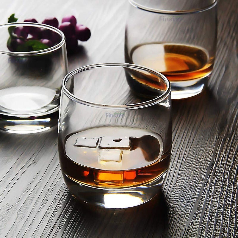 FINSTER Crystal Round Water GlassJuice Glass Set of 6270ML Tumbler Cocktail Mocktail Glasses - Image 5