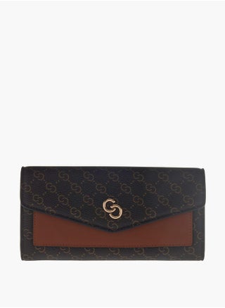 Women's Monogram Print Wallet With Flap Closure - pzsku/ZF675580FECB452C5FAA9Z/45/_/1736265985/703143d8-56ae-46a7-9613-a4b1e8e3bb53