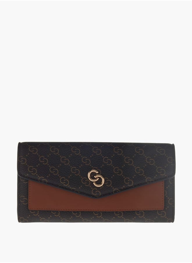 Celeste Women's Monogram Print Wallet With Flap Closure  - Image 1