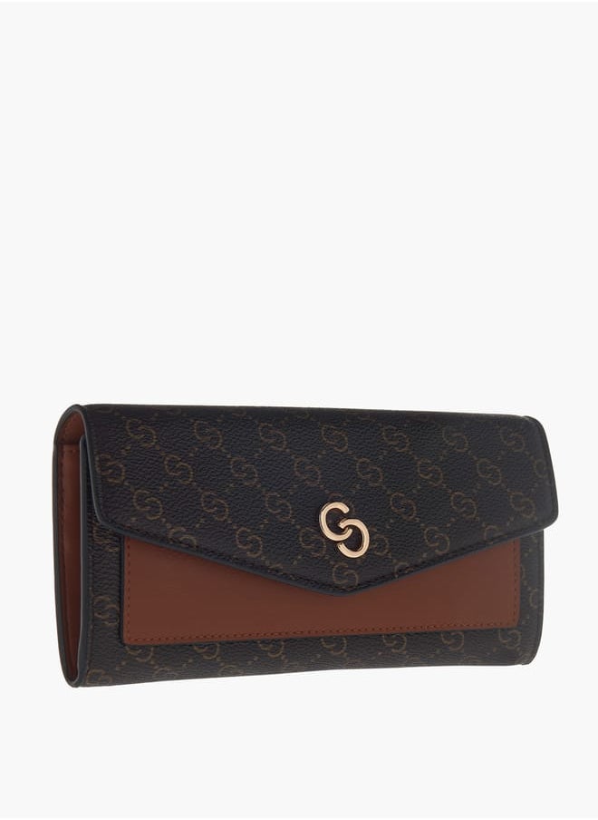 Celeste Women's Monogram Print Wallet With Flap Closure  - Image 2