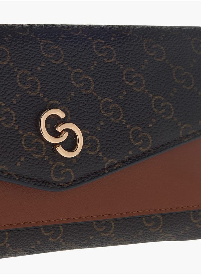 Celeste Women's Monogram Print Wallet With Flap Closure  - Image 3