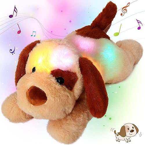 Cuteoy Glowing LED Dog Lightup Nightlight Toys Musical Plush Stuffed Animal Soft Singing Lullabies Birthday Christmas Plushies Puppy Gifts for Kids Boys Girls14 - Image 1