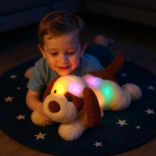 Cuteoy Glowing LED Dog Lightup Nightlight Toys Musical Plush Stuffed Animal Soft Singing Lullabies Birthday Christmas Plushies Puppy Gifts for Kids Boys Girls14 - Image 5