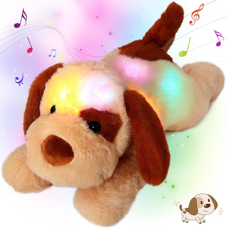 Cuteoy Glowing LED Dog Lightup Nightlight Toys Musical Plush Stuffed Animal Soft Singing Lullabies Birthday Christmas Plushies Puppy Gifts for Kids Boys Girls14 - Image 3