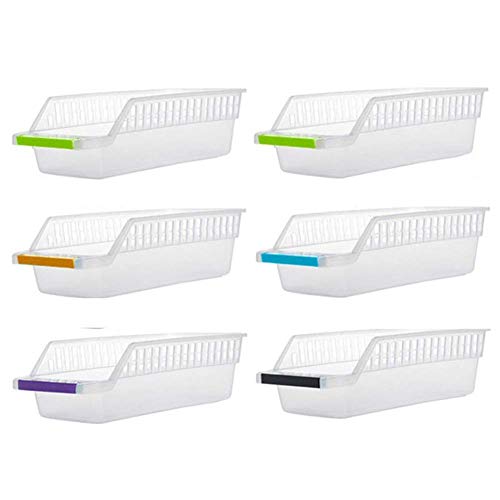 Inditradition Plastic Fridge Organizer Bins- 6 pieces, Transparent. - Image 1
